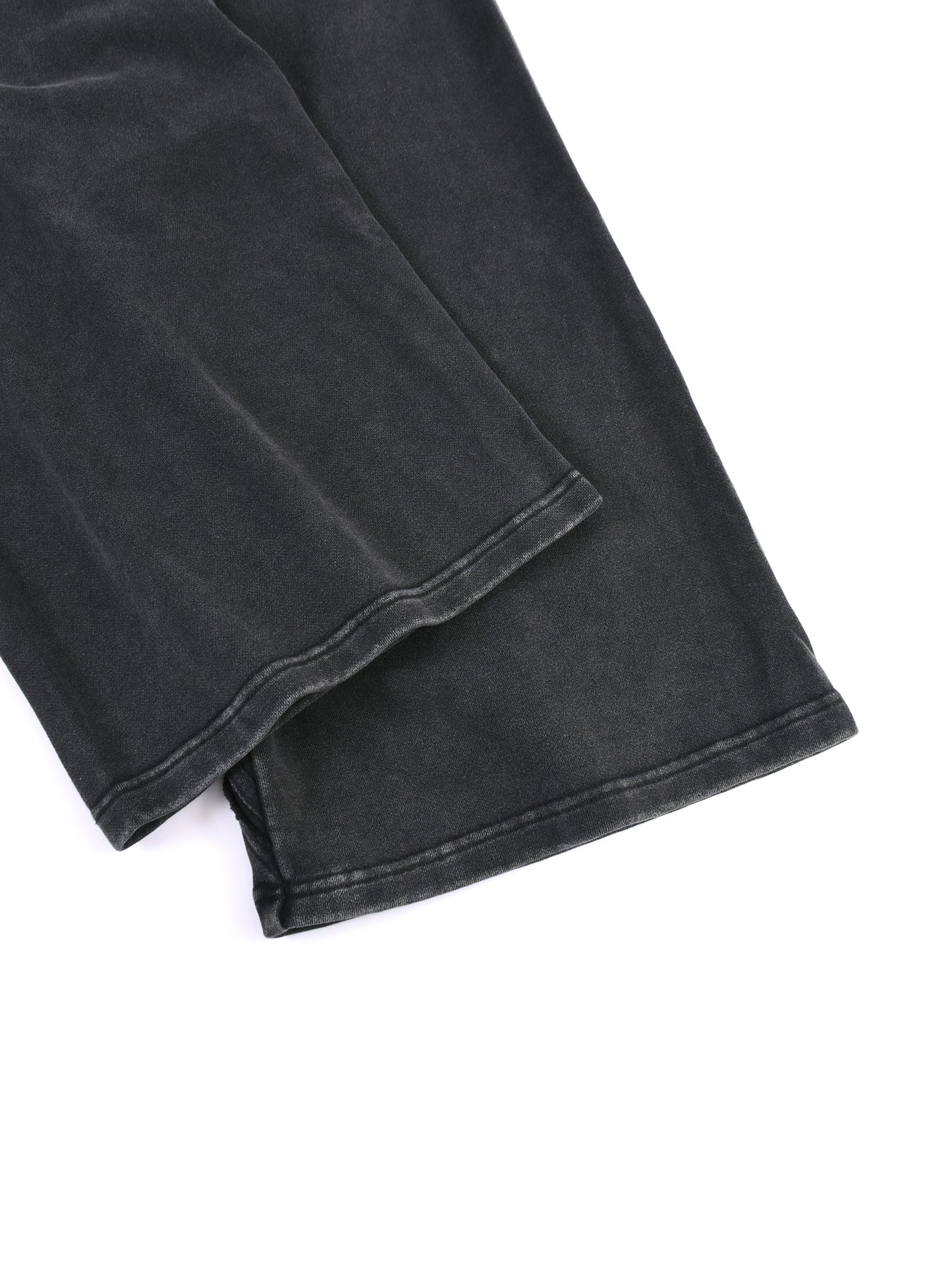 Snow Washed Tape Raw Edge Sweatpants Black