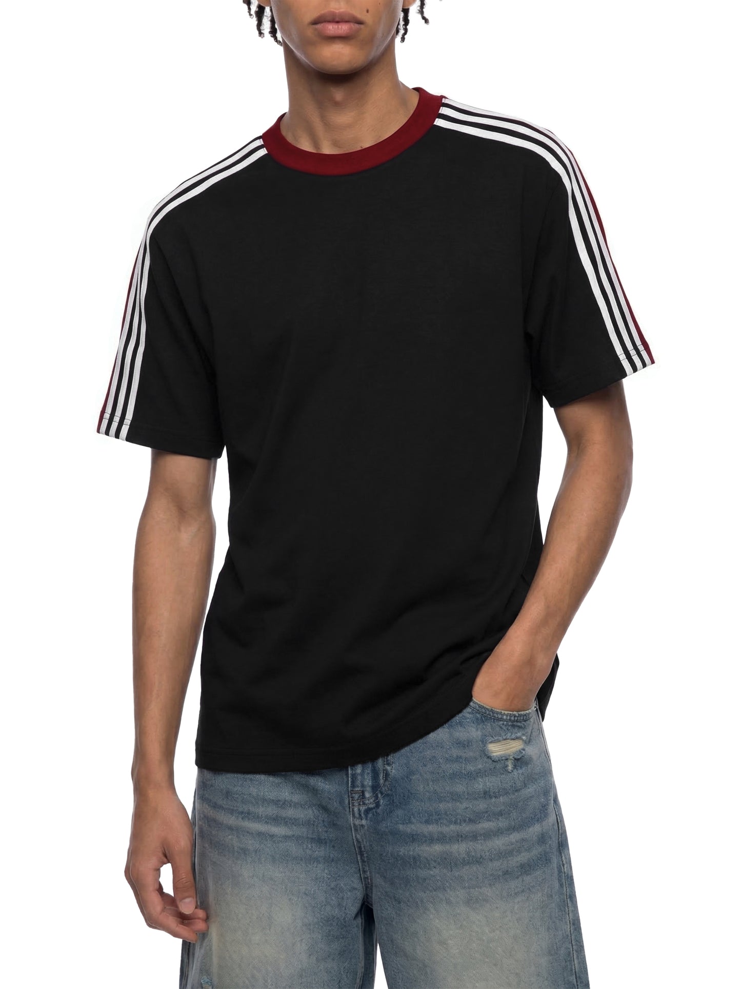 Colorblock Striped T-Shirt Black