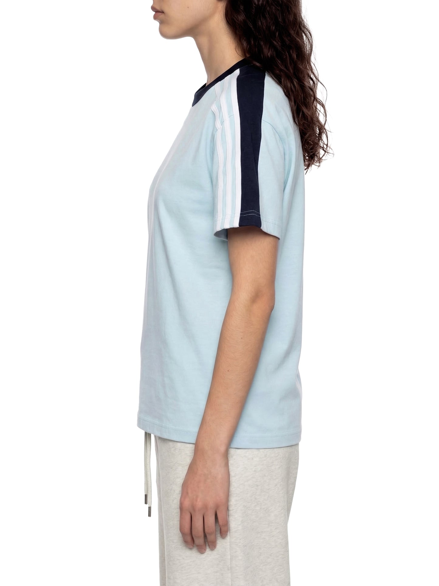 Colorblock Striped T-Shirt Light Blue