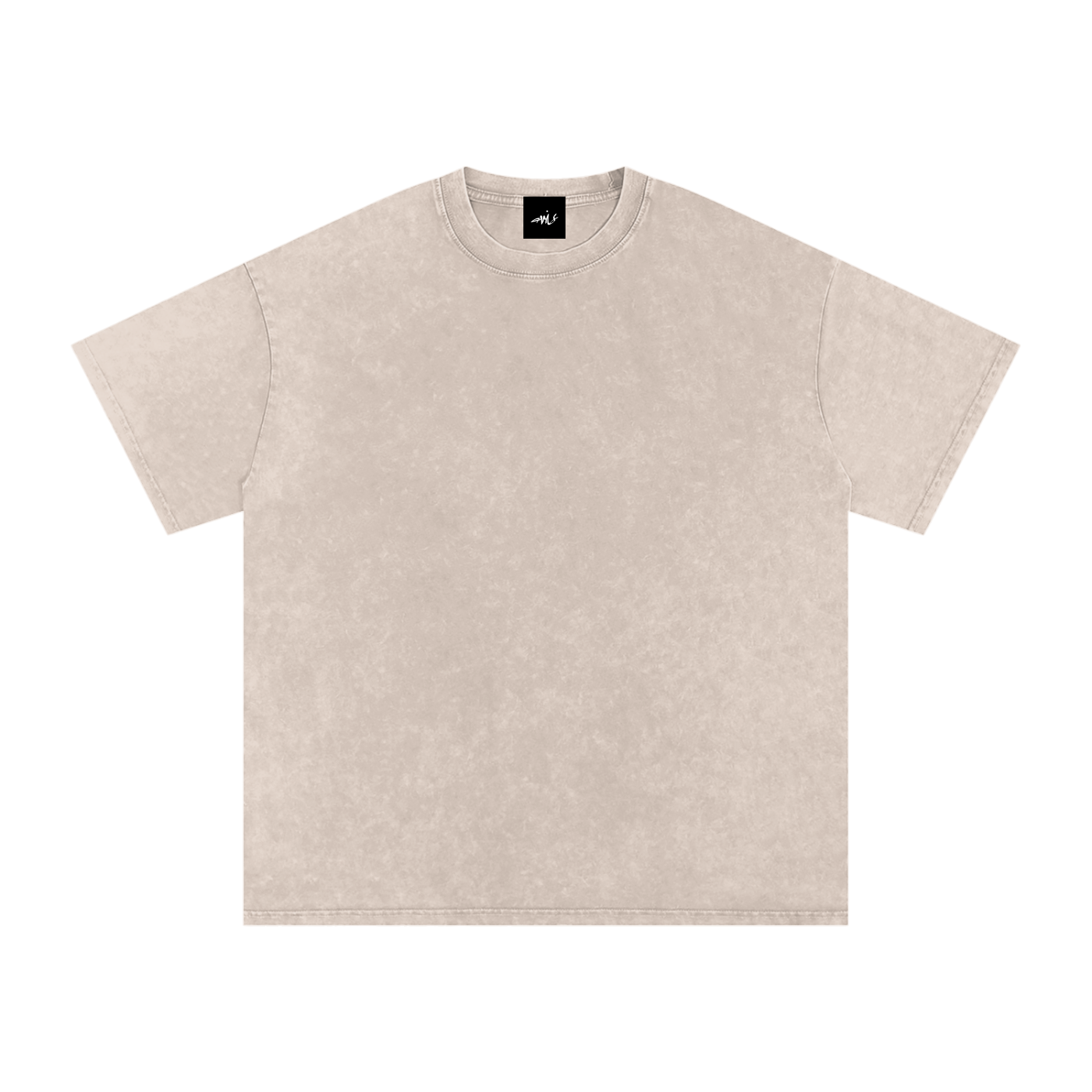 Snow Washed Oversized Cotton T-Shirt Cream