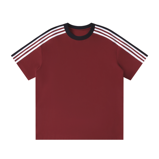 Colorblock Striped T-Shirt Red