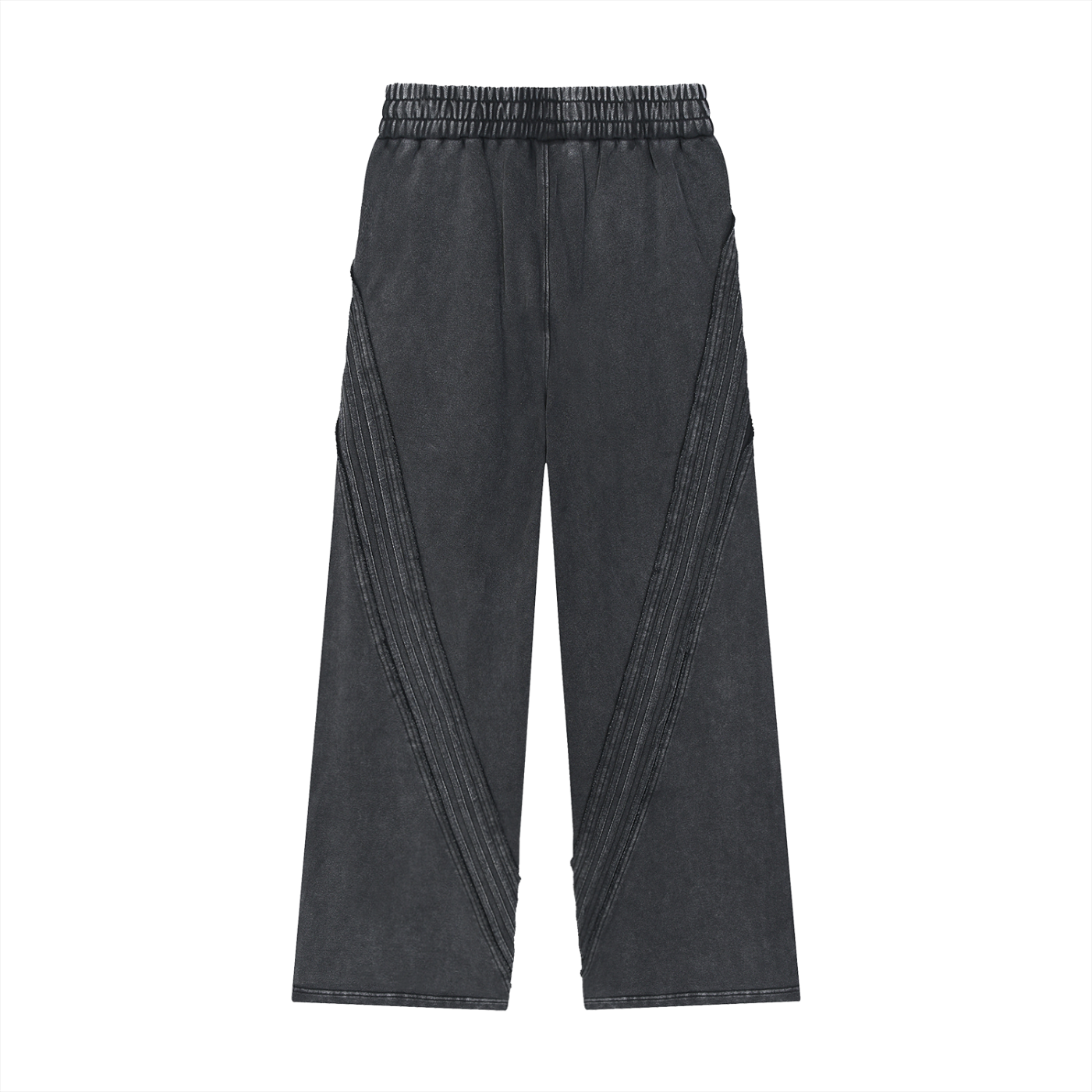 Snow Washed Tape Raw Edge Sweatpants Black