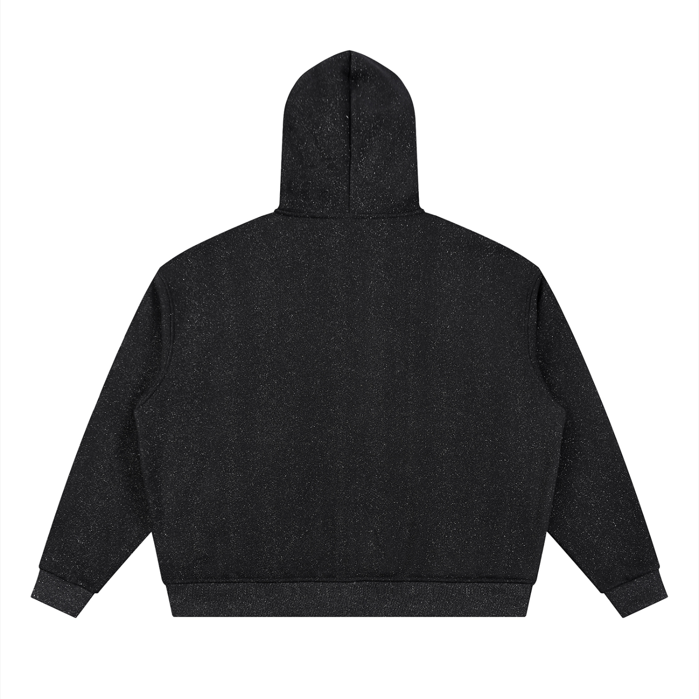 Unisex Sparkles Full Zip Boxy Hoodie Black