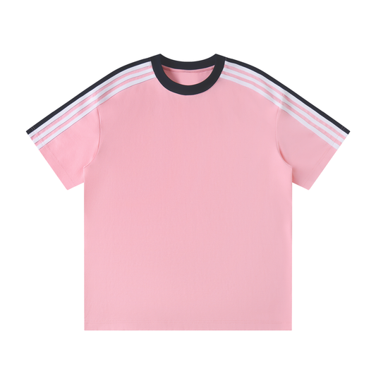Colorblock Striped T-Shirt Pink