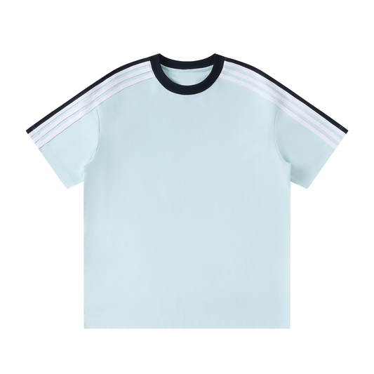 Colorblock Striped T-Shirt Light Blue