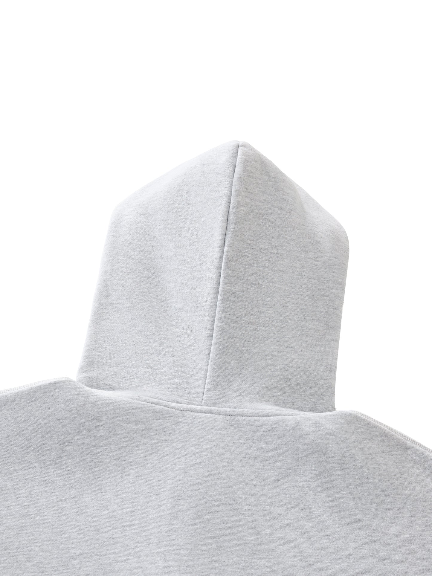Contrast-Stitched Boxy Fleece Zip Hoodie Grey