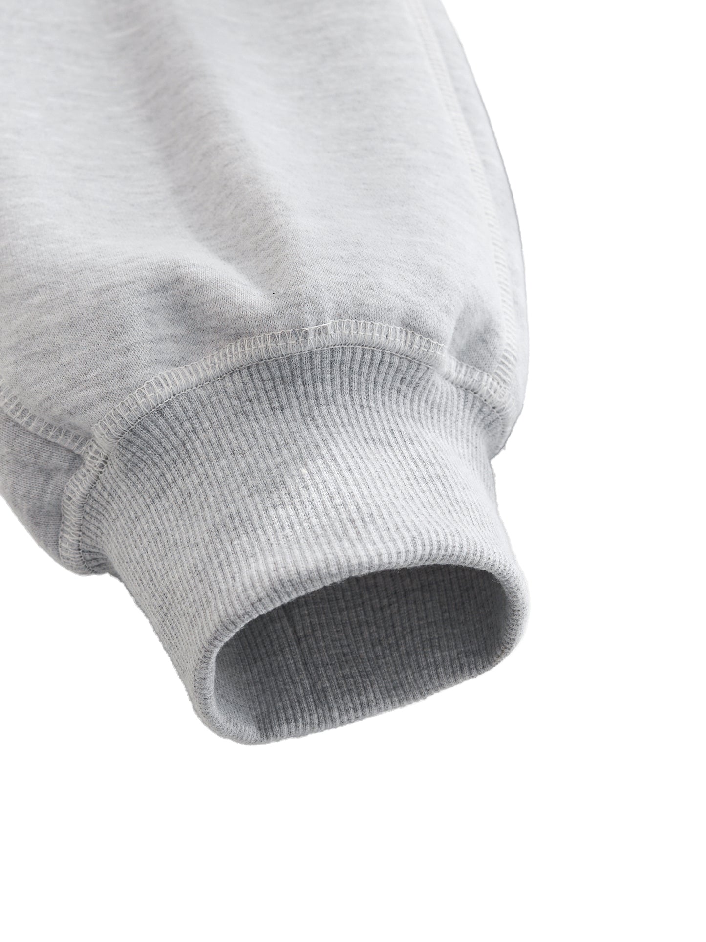 Contrast-Stitched Boxy Fleece Zip Hoodie Grey