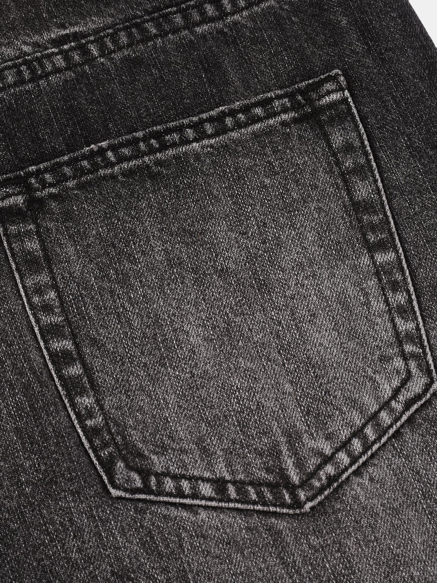 Men’s Vintage Wash Wide Leg Jeans Black