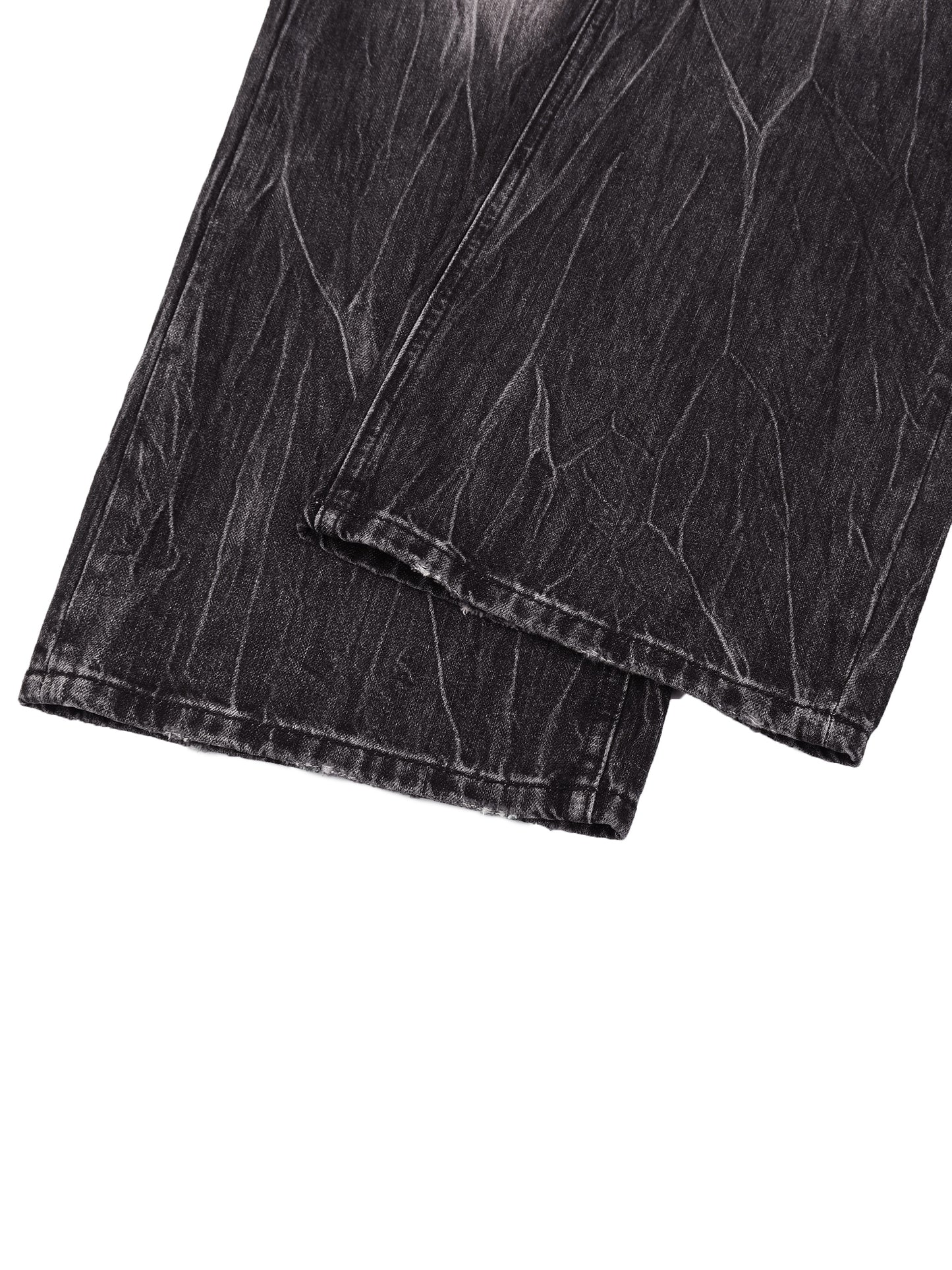 Men’s Vintage Wash Wide Leg Jeans Black