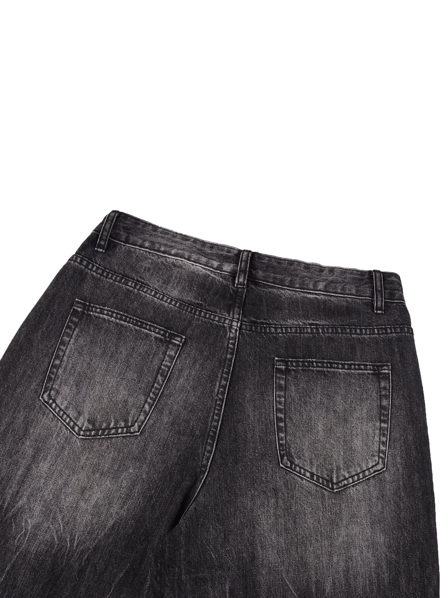 Men’s Vintage Wash Wide Leg Jeans Black