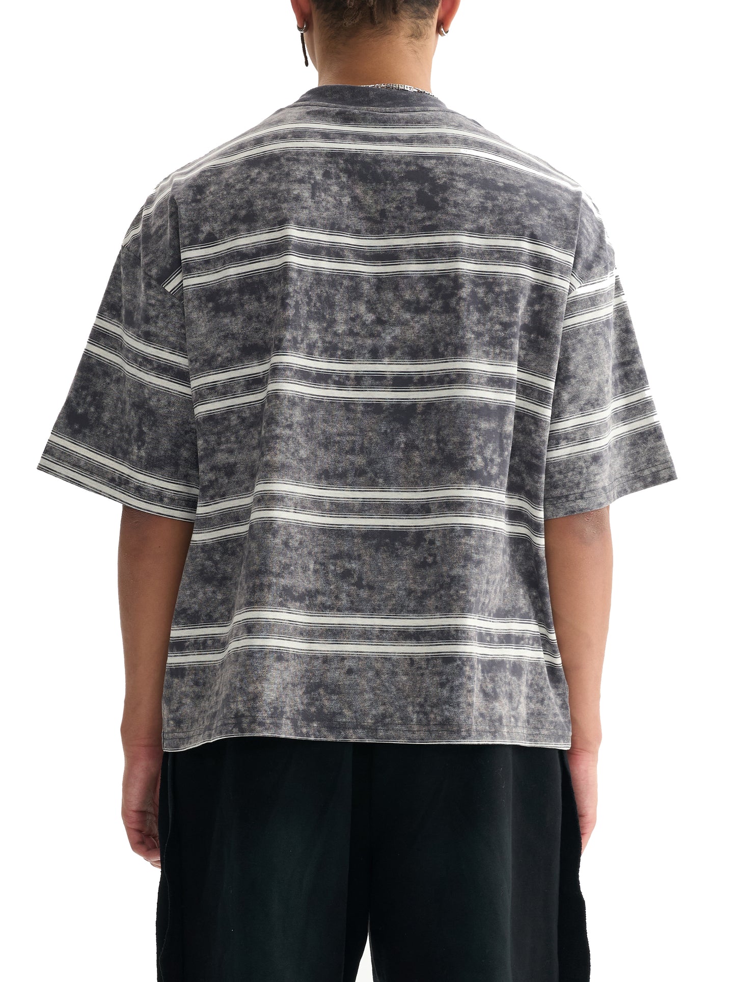 Snow Washed Striped Boxy T-Shirt