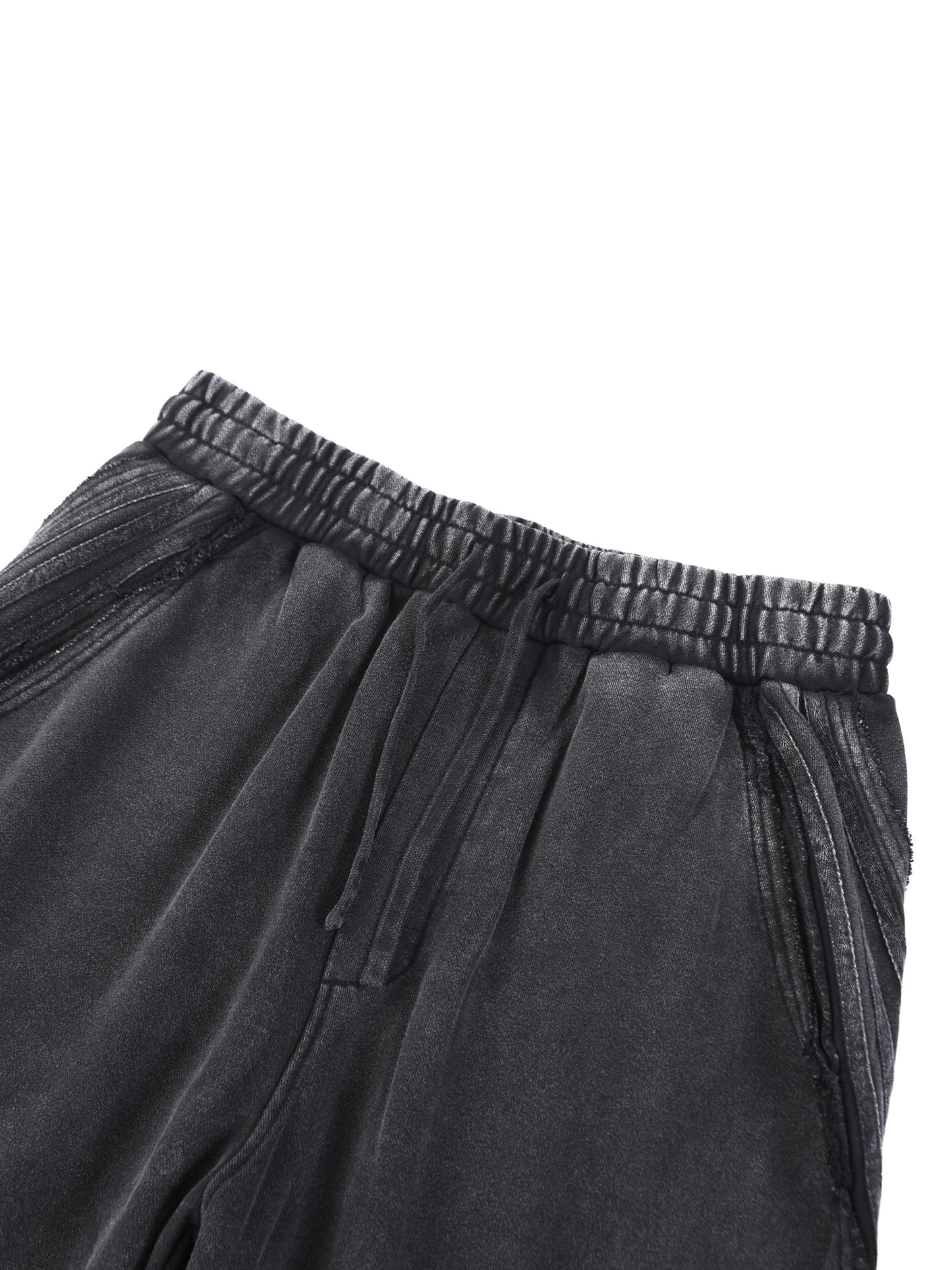 Snow Washed Tape Raw Edge Sweatpants Black