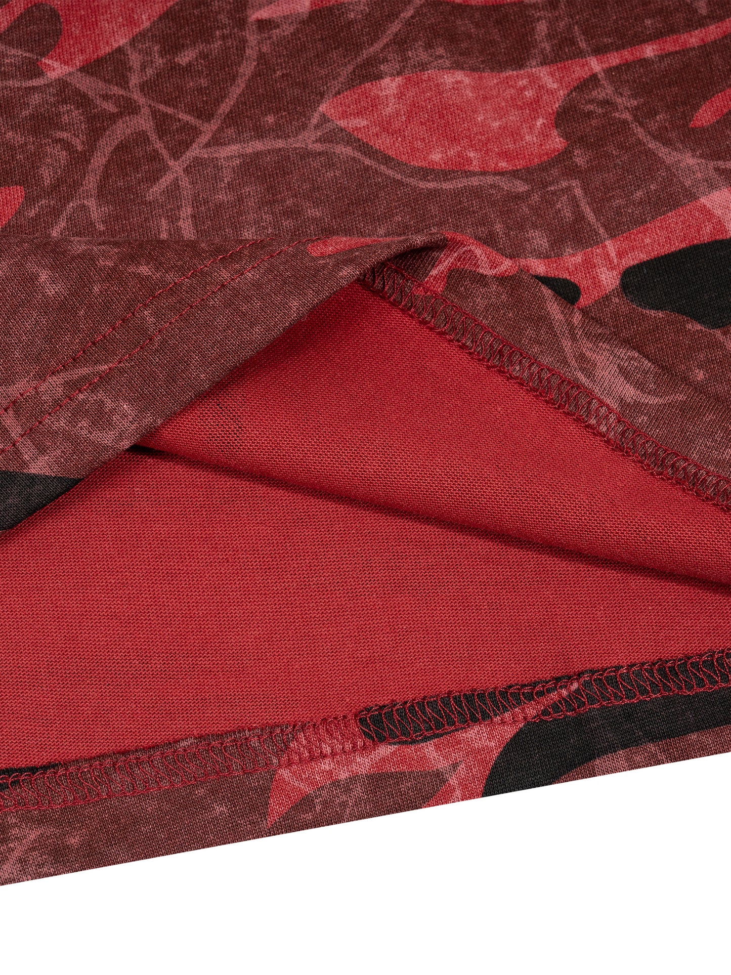 Boxy Camo Print T-Shirt Red