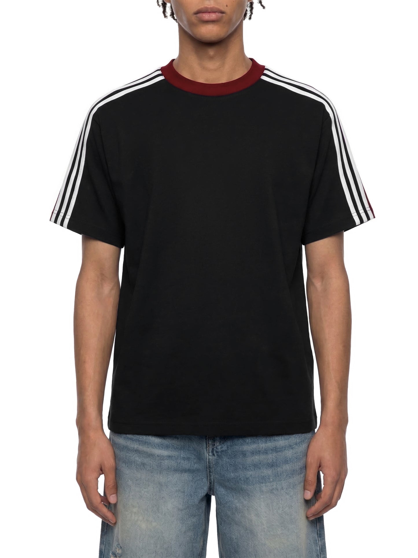 Colorblock Striped T-Shirt Black