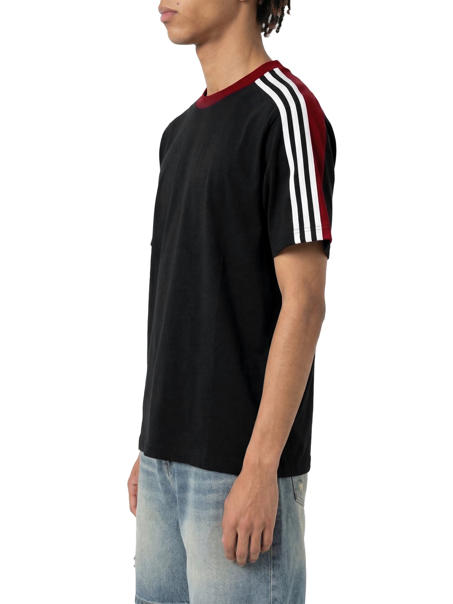 Colorblock Striped T-Shirt Black