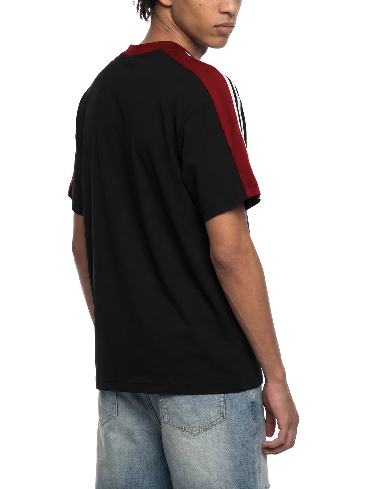 Colorblock Striped T-Shirt Black