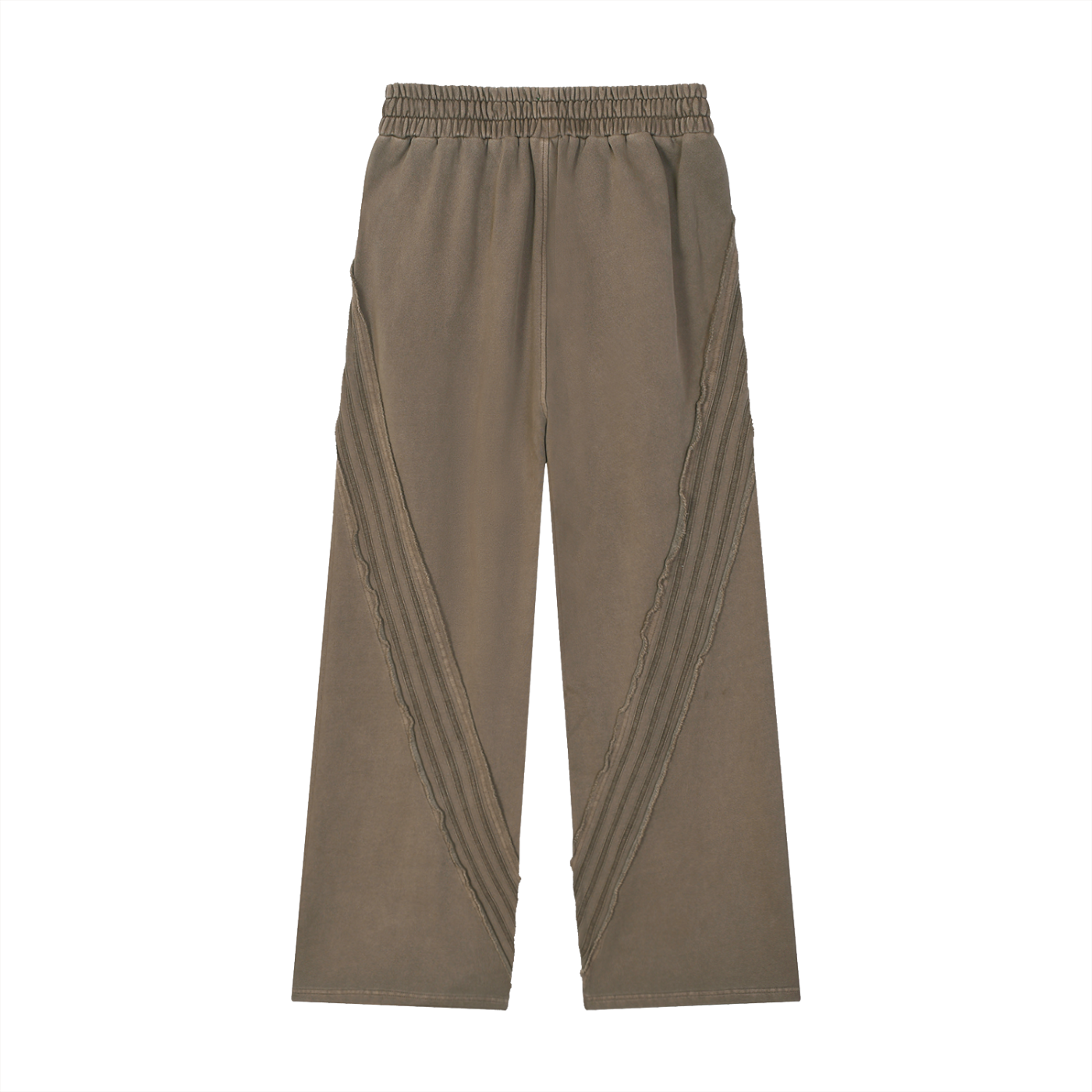 Snow Washed Tape Raw Edge Sweatpants Brown