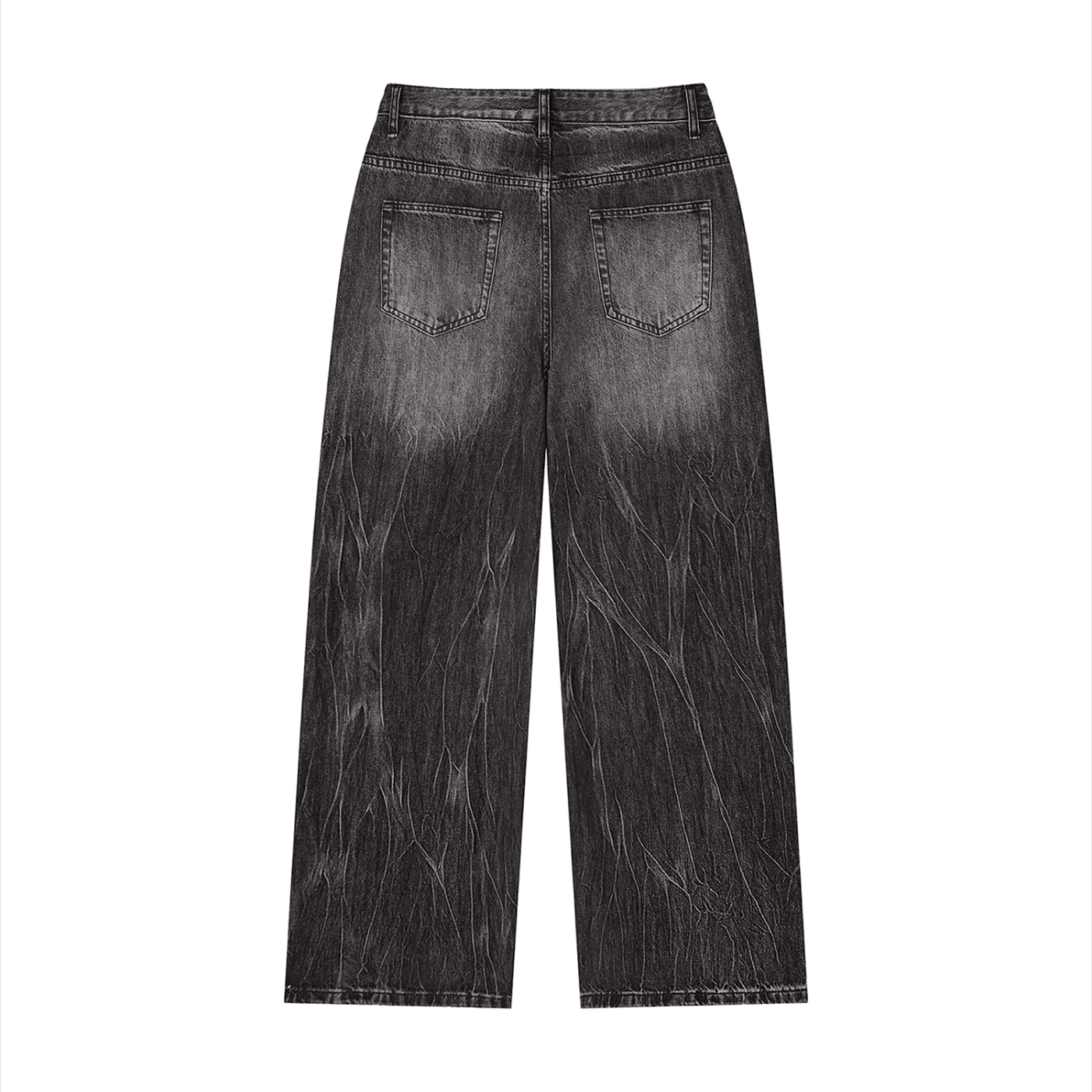 Men’s Vintage Wash Wide Leg Jeans Black