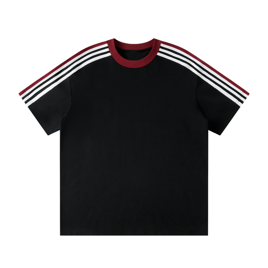 Colorblock Striped T-Shirt Black